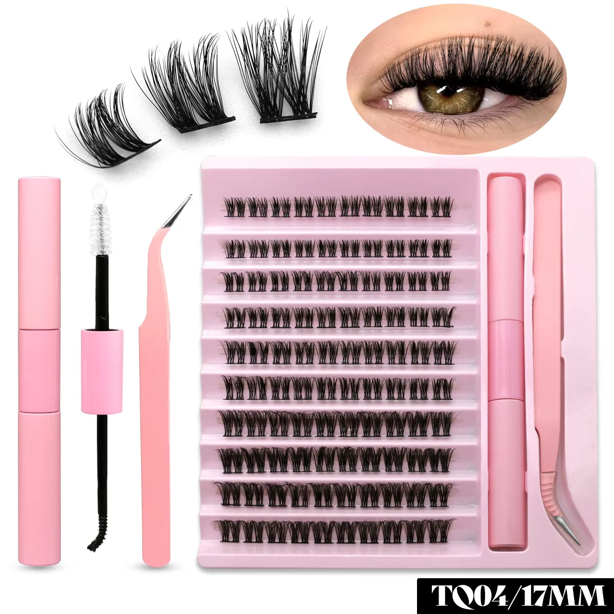 Ultimate DIY Eyelash Extension Kit - Individual Lash Clusters with Bond, Seal & Accessories