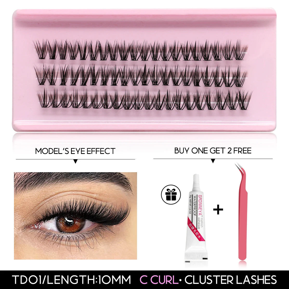 Ultimate DIY Eyelash Extension Kit - Individual Lash Clusters with Bond, Seal & Accessories