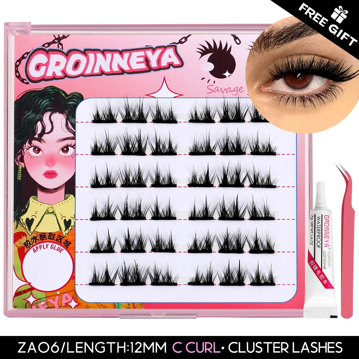 Ultimate DIY Eyelash Extension Kit - Individual Lash Clusters with Bond, Seal & Accessories