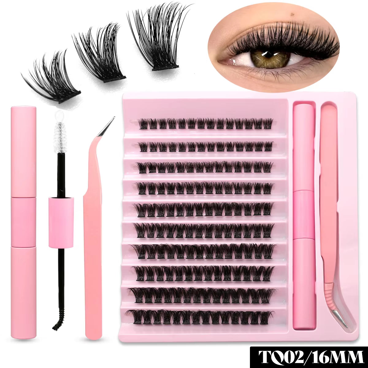 Ultimate DIY Eyelash Extension Kit - Individual Lash Clusters with Bond, Seal & Accessories