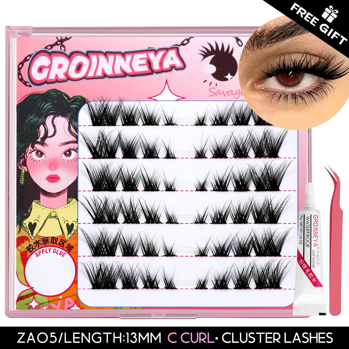 Ultimate DIY Eyelash Extension Kit - Individual Lash Clusters with Bond, Seal & Accessories