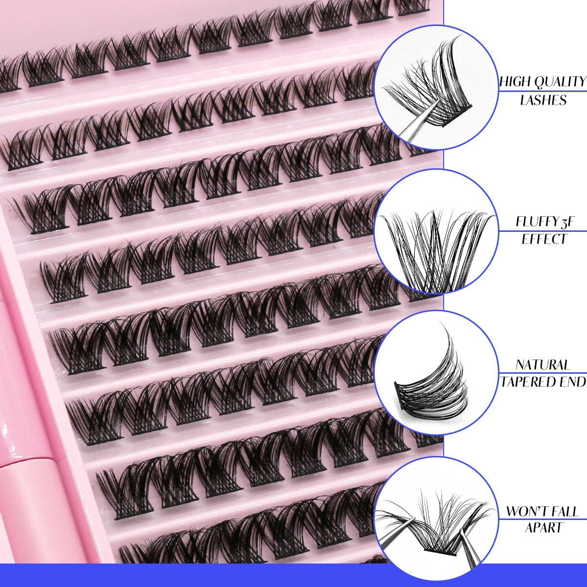Ultimate DIY Eyelash Extension Kit - Individual Lash Clusters with Bond, Seal & Accessories