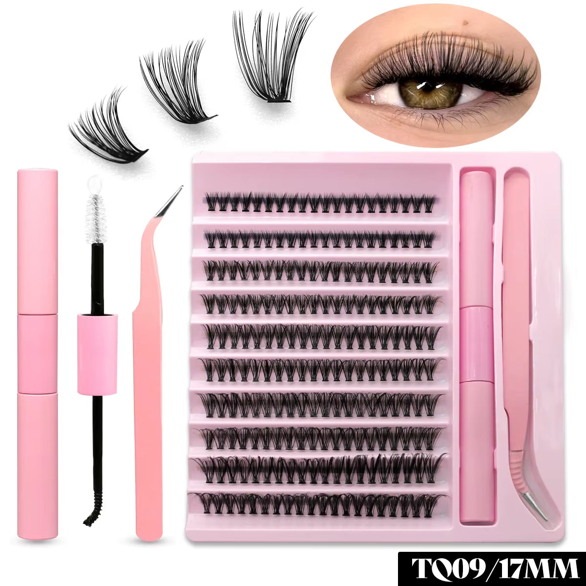 Ultimate DIY Eyelash Extension Kit - Individual Lash Clusters with Bond, Seal & Accessories